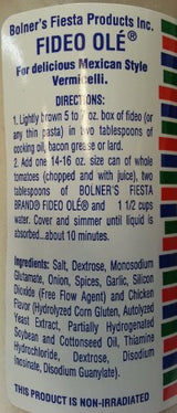 Bolner's Fiesta Mexican Seasonings & Spices 4.5oz - 6oz (Pack of 3) Choose Flavor Below (Fideo Ole 5.5oz)