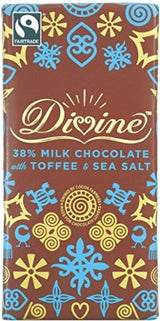 Divine Milk Chocolate with Toffee & Sea Salt 100g - Pack of 2