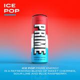 PRIME Energy ICE POP | Zero Sugar Energy Drink | Preworkout Energy | 200mg Caffeine with 355mg of Electrolytes and Coconut Water for Hydration| Vegan