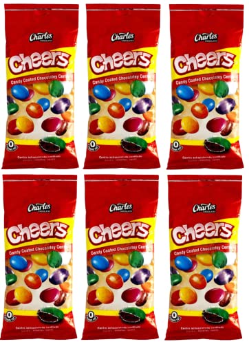 Charles Bite Size Chocolate Candy - 50g Product of Jamaica (Charles Cheers 50g Candy Coated Chocolate in Center) 6 Pack
