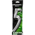 5 GUM Spearmint Rain Sugar Free Chewing Gum, 15 pieces (3 Pack)