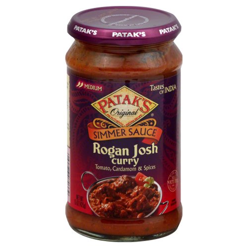 Patak's Rogan Josh Curry Cooking Sauce, Hot, 15-Ounce Glass Jars (Pack of 6)