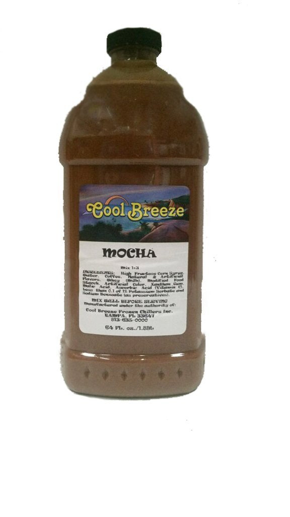 Coolbreeze Mocha Cappuccino Slush Frozen Drink Machine Mix - Ready to Use Frozen Coffee Chocolate Slushie Flavor Syrup - 1/2 Gallon Bottle