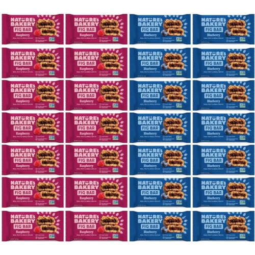 Nature's Bakery Whole Wheat Fig Bars - 32 Twin Packs (16 Blueberry, 16 Raspberry Each) (1)