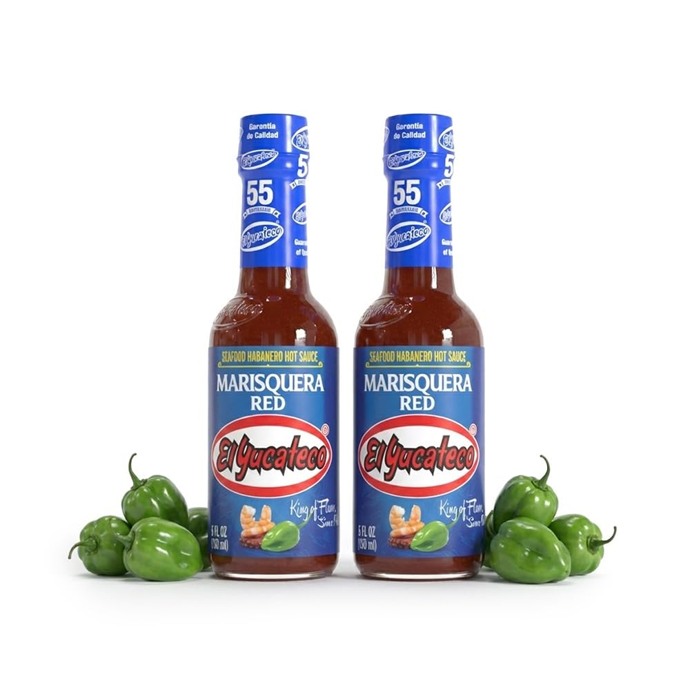 El Yucateco Marisquera Red Seafood Habanero Hot Sauce, 5 oz, Pack of 2