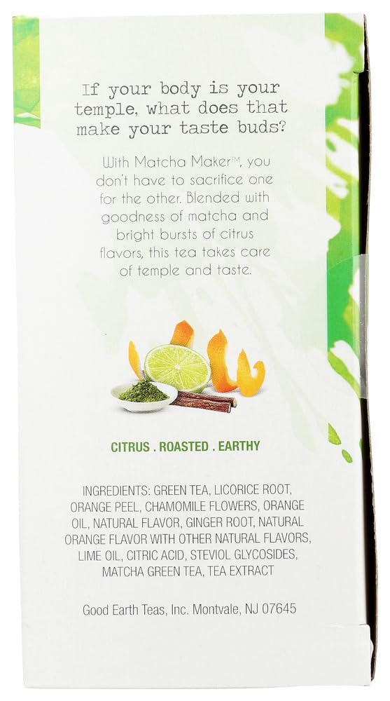 Good Earth Sweet & Spicy Matcha Flavored Green Tea 18 Tea Bags 1.37 Oz (Pack of 1)