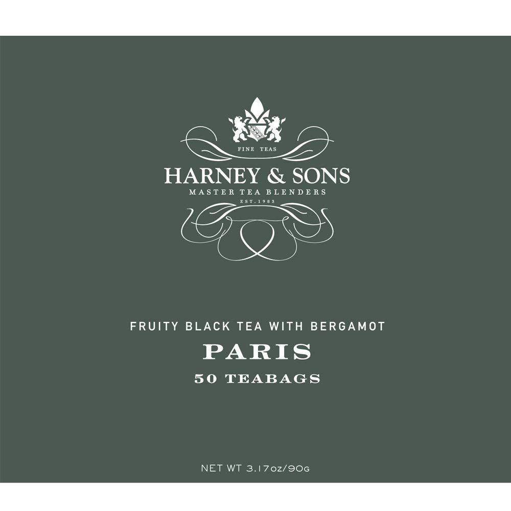 Harney & Sons Paris Black Tea | 50 Tea Bags | Fruity Vanilla & Caramel Blend with Hint of Lemony Bergamot