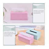 SUNGFINE Plastic Paper Facial Tissue Rectangular Facial Tissue Dispenser Box Holder with Bottom, Bathroom Vanity Countertops Desks Office (Blue