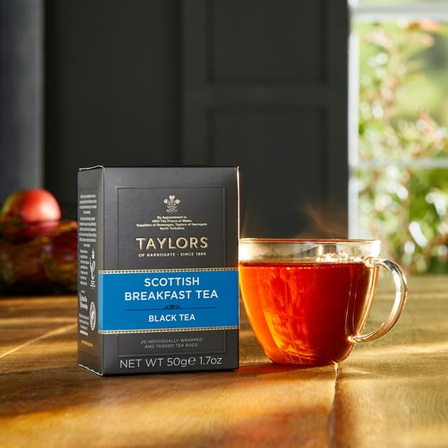 Taylors of Harrogate Black Tea Variety Pack, Individually Wrapped Bags, English Breakfast, Scottish Breakfast, Earl Grey 20 Count (Pack of 3)