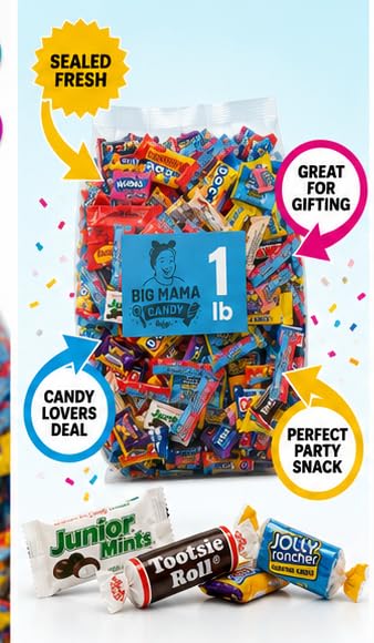 Big Mama Candy Assorted Bulk Variety Pack Individually Wrapped 1 lb