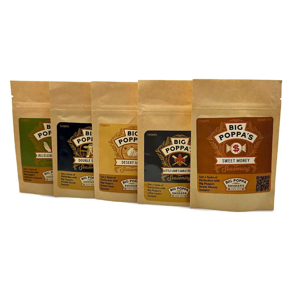 Big Poppa’s Essentials BBQ Sampler Set - 5 Fan-Favorite Seasonings Rubs for Steak, Chicken, Pork & Veggies - Balanced, Bold Flavor to Try Before You
