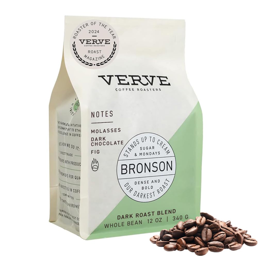 Verve Coffee Roasters | Bronson French Roast Whole Bean Coffee | Dark Chocolate & Molasses | High-Elevation Latin American Blend | Washed Process