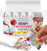 Stain Remover Wipes - 50 PCS Individually Wrapped - Instant Stain Remover for Clothes, Fabric & Jackets - Portable No-Rinse Cleaner for Travel, Purse