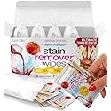 Stain Remover Wipes - 50 PCS Individually Wrapped - Instant Stain Remover for Clothes, Fabric & Jackets - Portable No-Rinse Cleaner for Travel, Purse