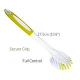 Dish Brush with Handle, Stiff Bristles Dish Scrubber for Pots, Pans & Sink Cleaning, 3 Pack
