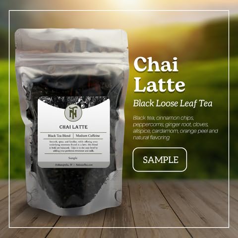 Nelson's Tea Chai Latte - Full-Bodied Black Tea All-Natural Flavoring - with Spicy Chai blend with Cinnamon Chips, Peppercorns, Ginger Root, Cloves