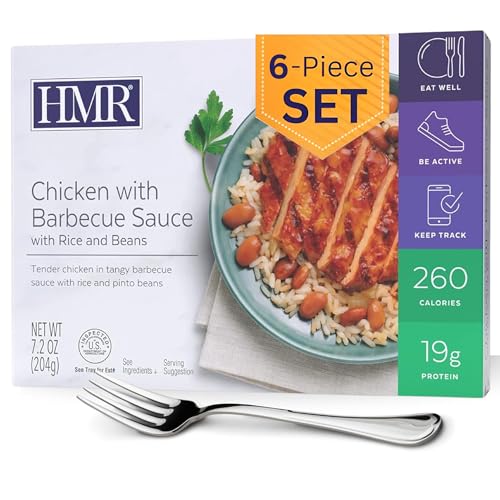 HMR Chicken with Barbecue Sauce Entrée | Prepared Meal Ready to Eat, Shelf-Stable | 19g Protein, Low-Calorie Pre-Packaged Lunch or Dinner | 7.2 oz