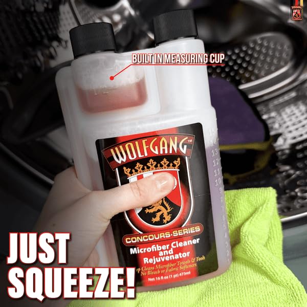 WOLFGANG CONCOURS SERIES Microfiber Cleaner & Rejuvenator | Concentrated Laundry Detergent for HE Washing Machines | Clean-Rinsing Formula