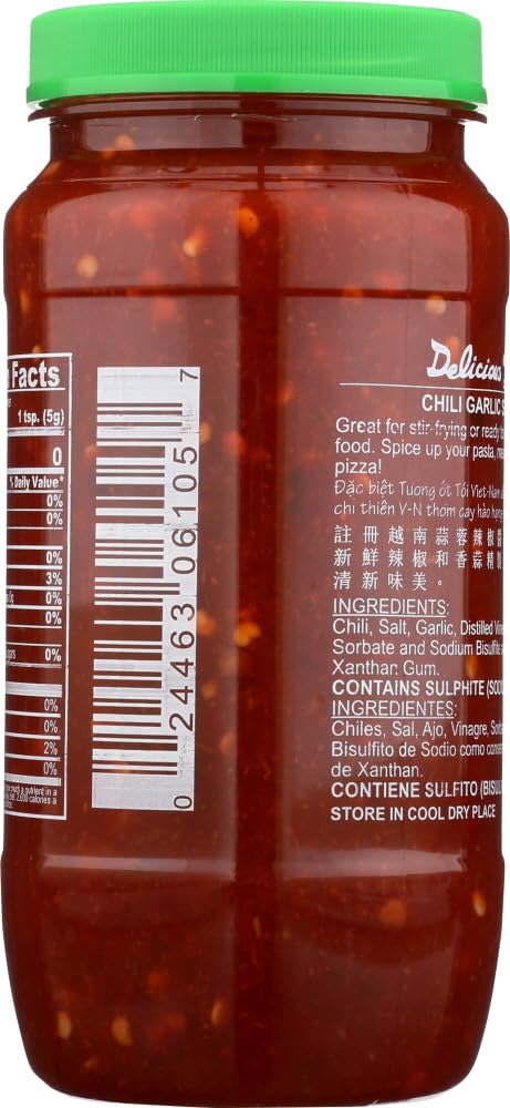 Chili Garlic Sauce - 18oz [6 units] by Huy Fong.