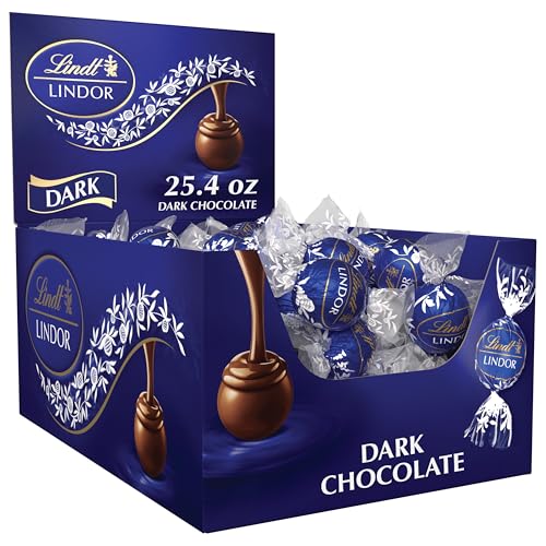 Lindt Chocolate Lindor Truffles, Dark Chocolate, Great for Holiday Gifting, 60 Count(Pack of 1)