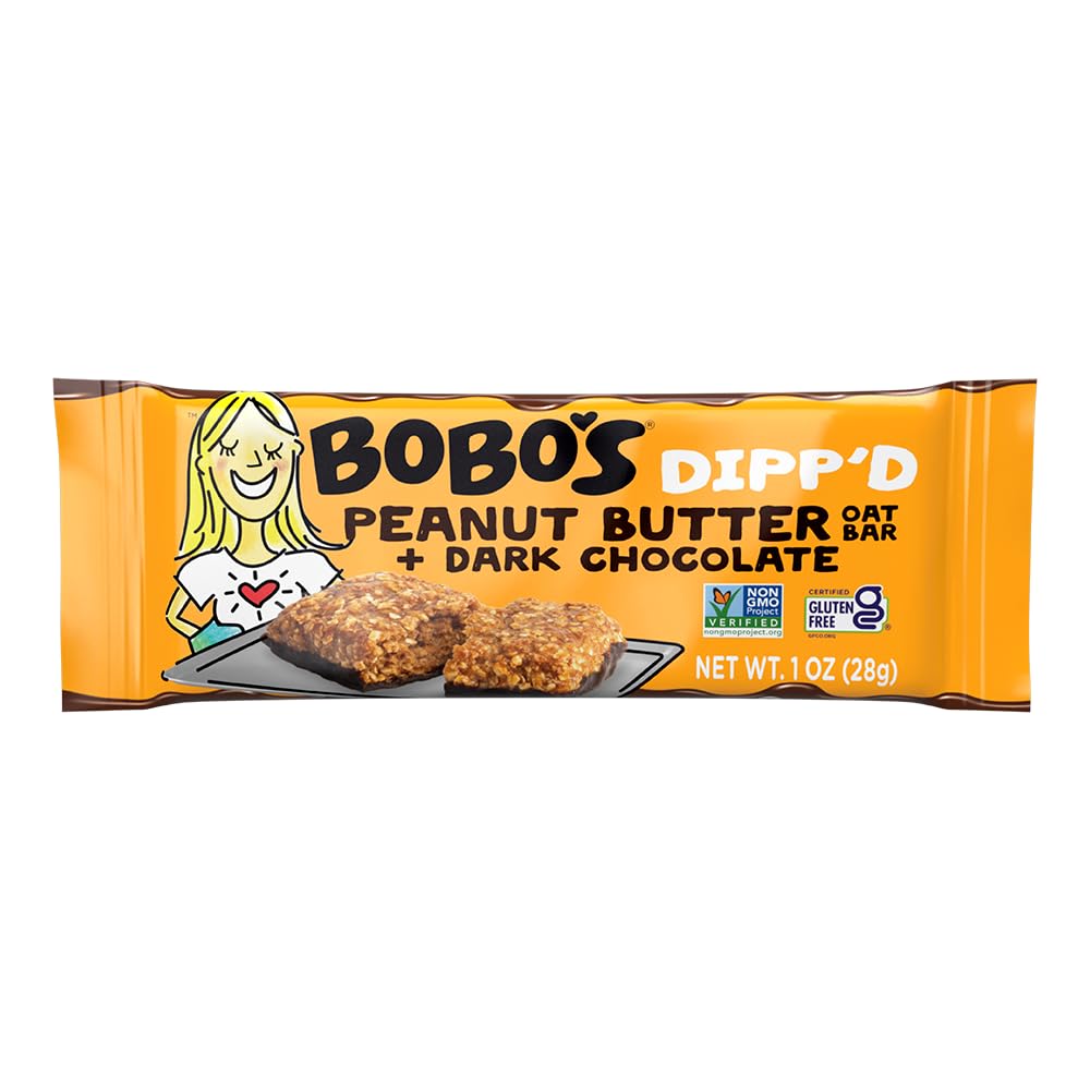 Bobo's Dipp’d Bars (30 ct Case) (Peanut Butter + Dark Chocolate)