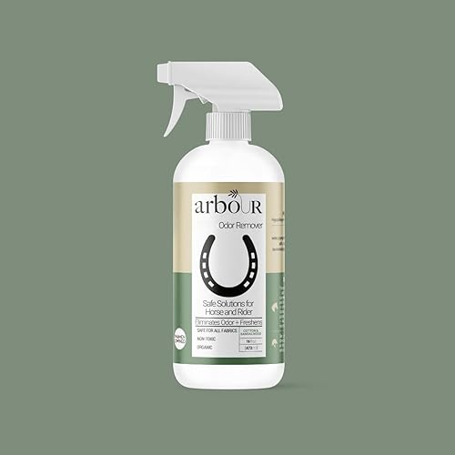 ARBOUR OdorRemover Spray Long-Lasting Barn Smell Neutralizer | Hypoallergenic, Phosphate-Free Cotton + Sandalwood Freshness | Safe for Tack, Helmets