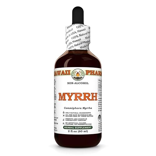 Hawaii Pharm Myrrh Alcohol-Free Liquid Extract, Professional Grade, Small Batch Crafted Myrrh (Commiphora myrrha) Gum Resin Glycerite Natural Herbal