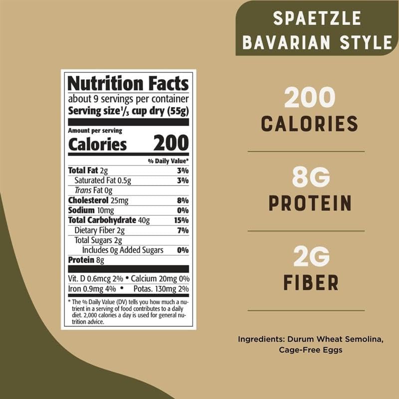 Bechtle Spaetzle Bavarian Style Egg Noodles - Traditional German Pasta, Authentic Imported from Germany, Cage-Free Eggs & Durum Wheat Semolina