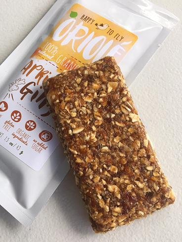 Oriole Gluten free Organic Granola Bar, Apricot & Ginger, 1.5 OZ bar ( pack of 10 bars)