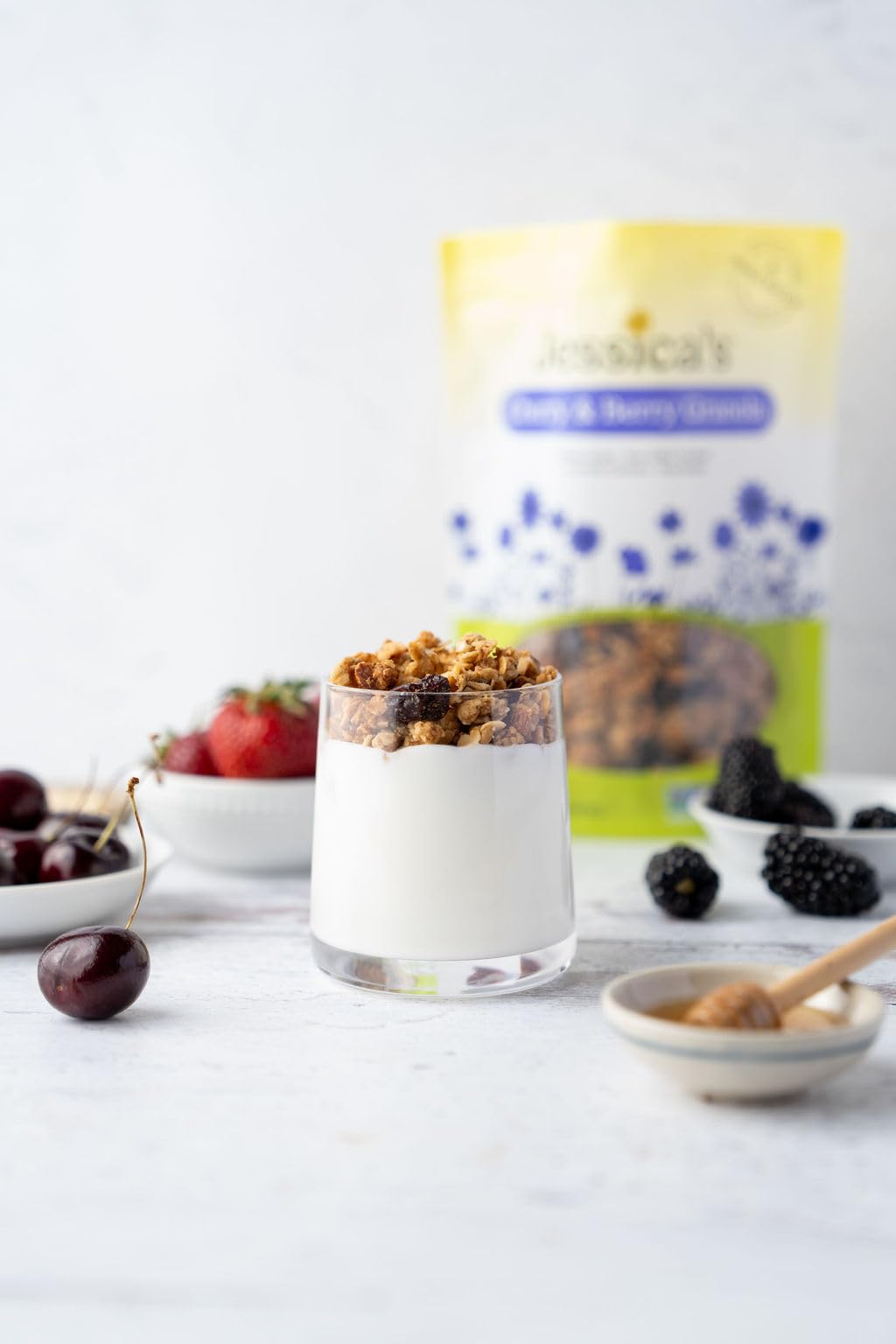 Jessica’s Cherry & Berry Granola - Handmade, Non-GMO, Gluten-Free, Whole Grain, 11oz
