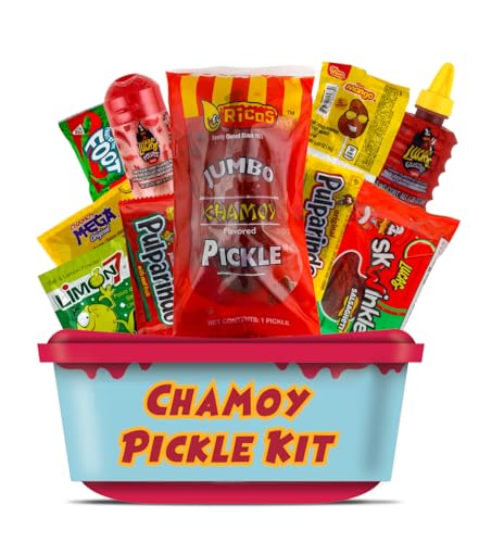 Ricos Jumbo Chamoy Pickle Kit, Mexican Candy Mix Ready to make the Famous TikTok Trend, Includes Ricos Jumbo Dill Pickle in Chamoy Souce, Baby Lucas