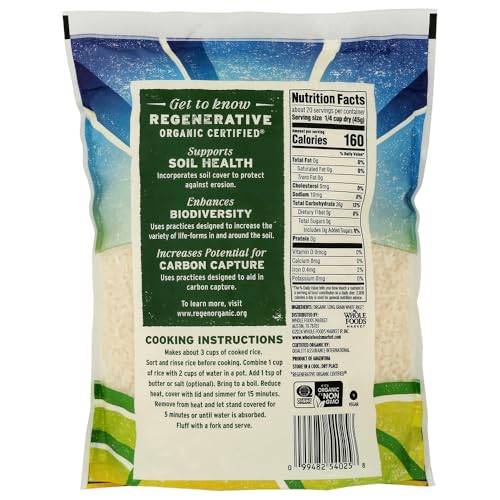 WHOLE FOODS MARKET Organic Regenerative Long Grain White Rice, 32 OZ