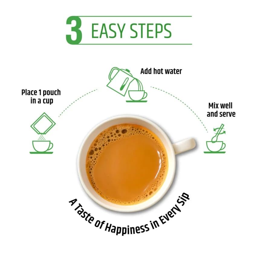 QuikTea Masala Unsweetened Chai Tea Latte - Bold Masala Flavor, Naturally Caffeine-Light, Preservative-Free, No Sugar Added - 640g of Perfection