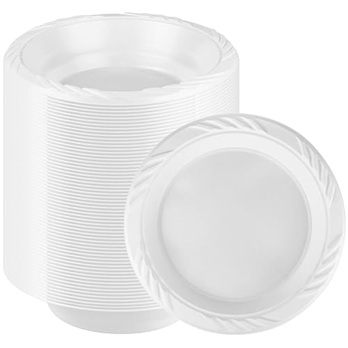 Blue Sky 50 Count Disposable Plastic Bowls, 18 oz., White