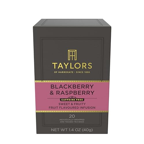 Taylors of Harrogate Blackberry & Raspberry, Herbal Tea, Individually Wrapped Bags, 20 Count (Pack of 1), Sweet, Tart & Tangy, Caffeine-Free, Enjoy