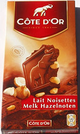 Cote D'Or Milk Chocolate with Whole Hazelnuts Bar, 4 Count