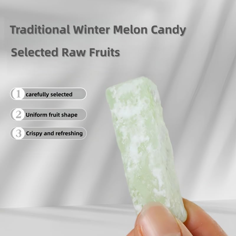 Traditional Chinese Winter Melon Candy Strips, Rock Sugar Coated, preserved fruit17.6 oz (500g)