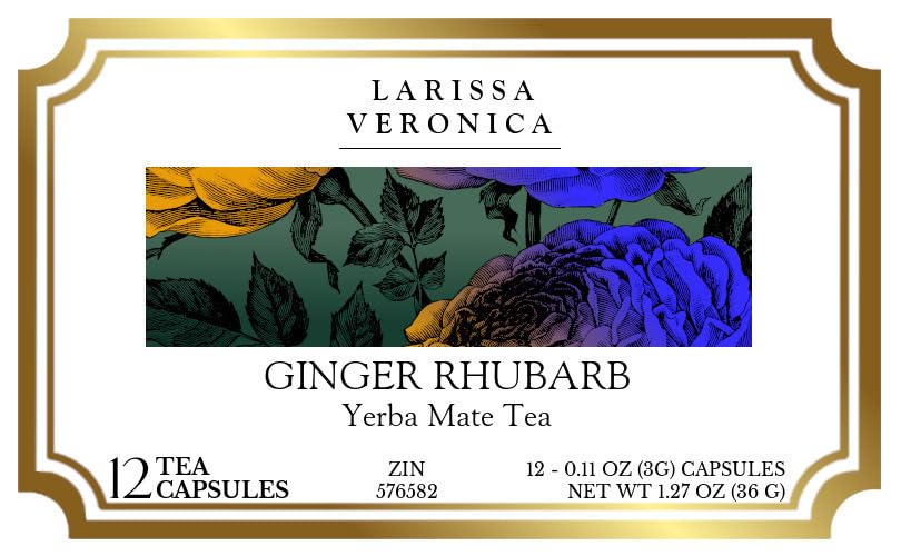 Ginger Rhubarb Yerba Mate Tea (Single Serve K-Cup Pods) (12 pods, ZIN: 576582) - 3 Pack