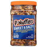 P-Nuttles Sweet & Salty Snack Mix, 34 Oz Jar (Pack of 1) - Butter Toffee Covered Peanuts with Dried Cranberries, Pretzel Sticks & Roasted Corn