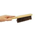 Counter Duster with Wood Handle, Hand Broom,Horse Hair Brush,Dust Brush,Used for Counter, Furniture, Drafting, Patio, Fireplace Cleaning