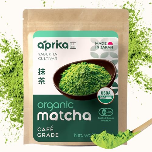 AprikaLife Matcha Powder from Japan, USDA and JAS Organic Matcha Green Tea Powder, No Sugar Added, Perfect for Matcha Latte, Japanese Green Tea