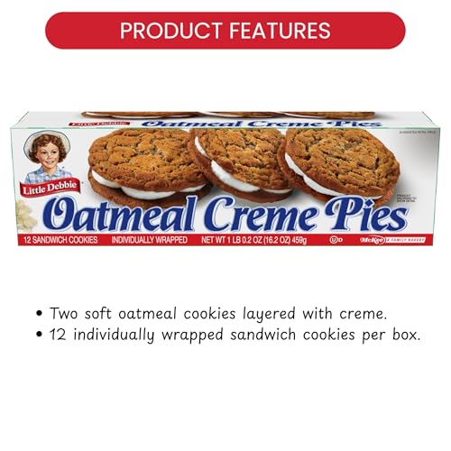 Little Debbie Oatmeal Creme Pies, 96 Individually Wrapped Sandwich Cookies (8 Boxes)