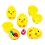 24Pcs Easter Filler Fillable Eggs Chick Design Plastic Surprise Easter Eggs for Hold Creme Gifts Yellow.