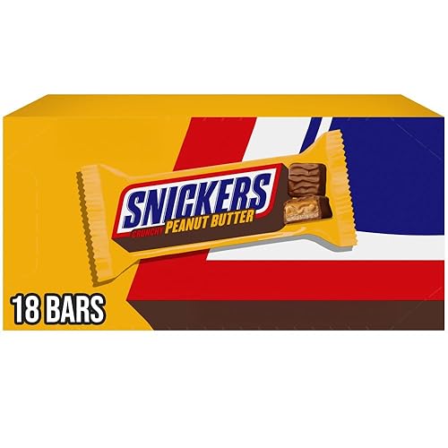 Snickers Peanut Butter Squared Singles Size Chocolate Candy Bars Individually Wrapped Chocolate for Snacks, Parties, Holidays, Bulk 1.78-Ounce