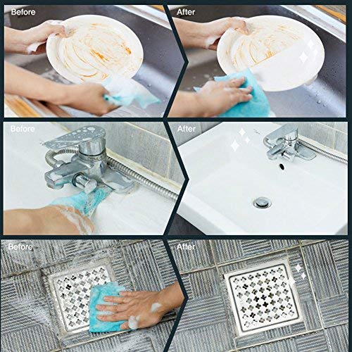 HOMETNER Dish Scouring pad, Daily Disposable Scrubber Dish Towel, Multipurpose for dishwashing, House Cleaning and Camping, Brown (60 Sheets/Roll)