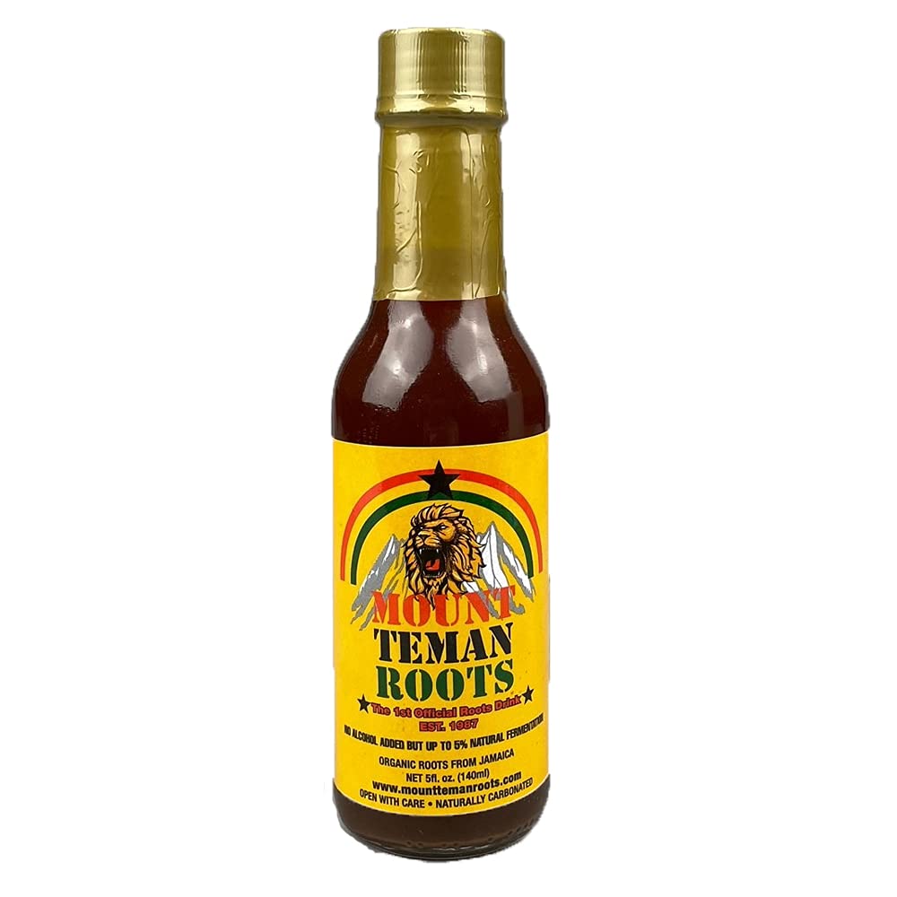 Mount Teman Roots Drink Herbal Organic Roots From Jamaica (4 Bottles of 5oz Each)