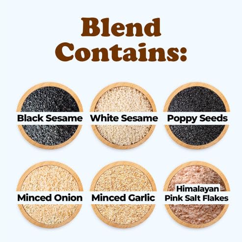 Food to Live Everything Bagel Seasoning, 4 oz - Blend of White and Black Sesame Seeds, Minced Garlic, Onion and Himalayan Pink Salt Flakes. Great as