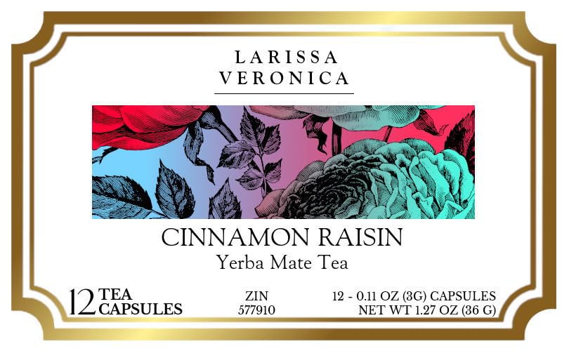 Cinnamon Raisin Yerba Mate Tea (Single Serve K-Cup Pods) (12 pods, ZIN: 577910) - 3 Pack