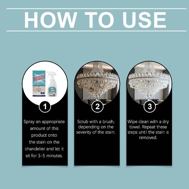 WEERSHUN Chandelier Cleaning & Care Spray | Sparkle Plenty Crystal Chandelier Cleaner Spray | Glass Cleaner for Glass, Crystal & Acrylic Light