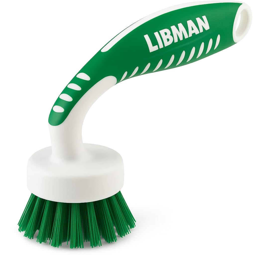 Libman Curved Kitchen Brush, Cleaning Scrub Brushes, Ergonomic Dish Scrubber Cleaner 3 PK